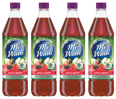 4 x Mi Wadi Zero 0% Apple Berry 1L