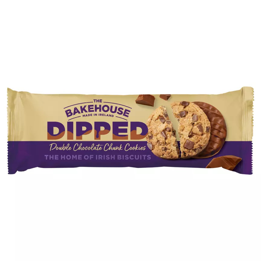 12 x The Bakehouse Dipped Double Chocolate Chunk Cookies 230G