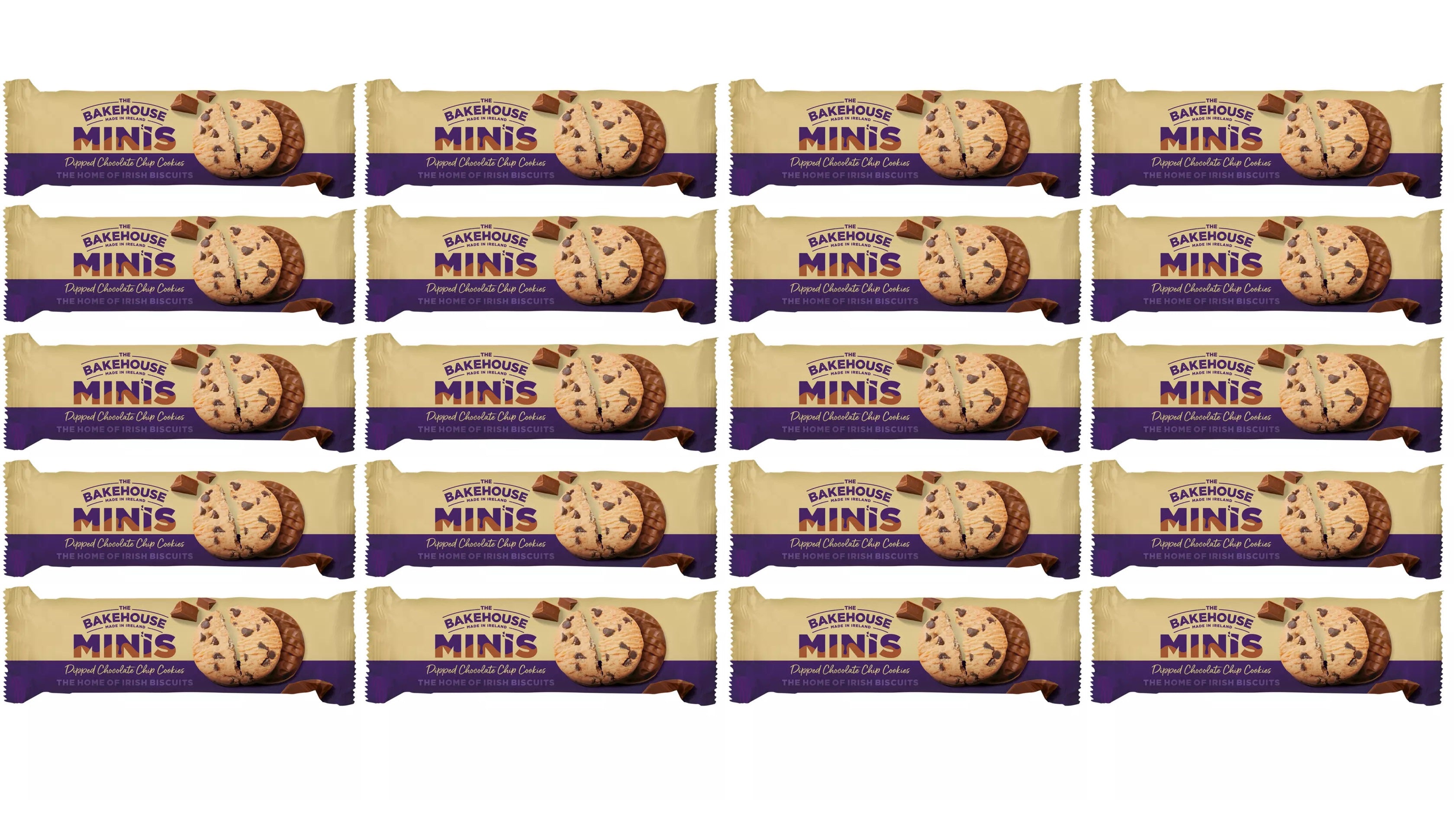 20 x The Bakehouse Minis Dipped Chocolate Chip Cookies 150G