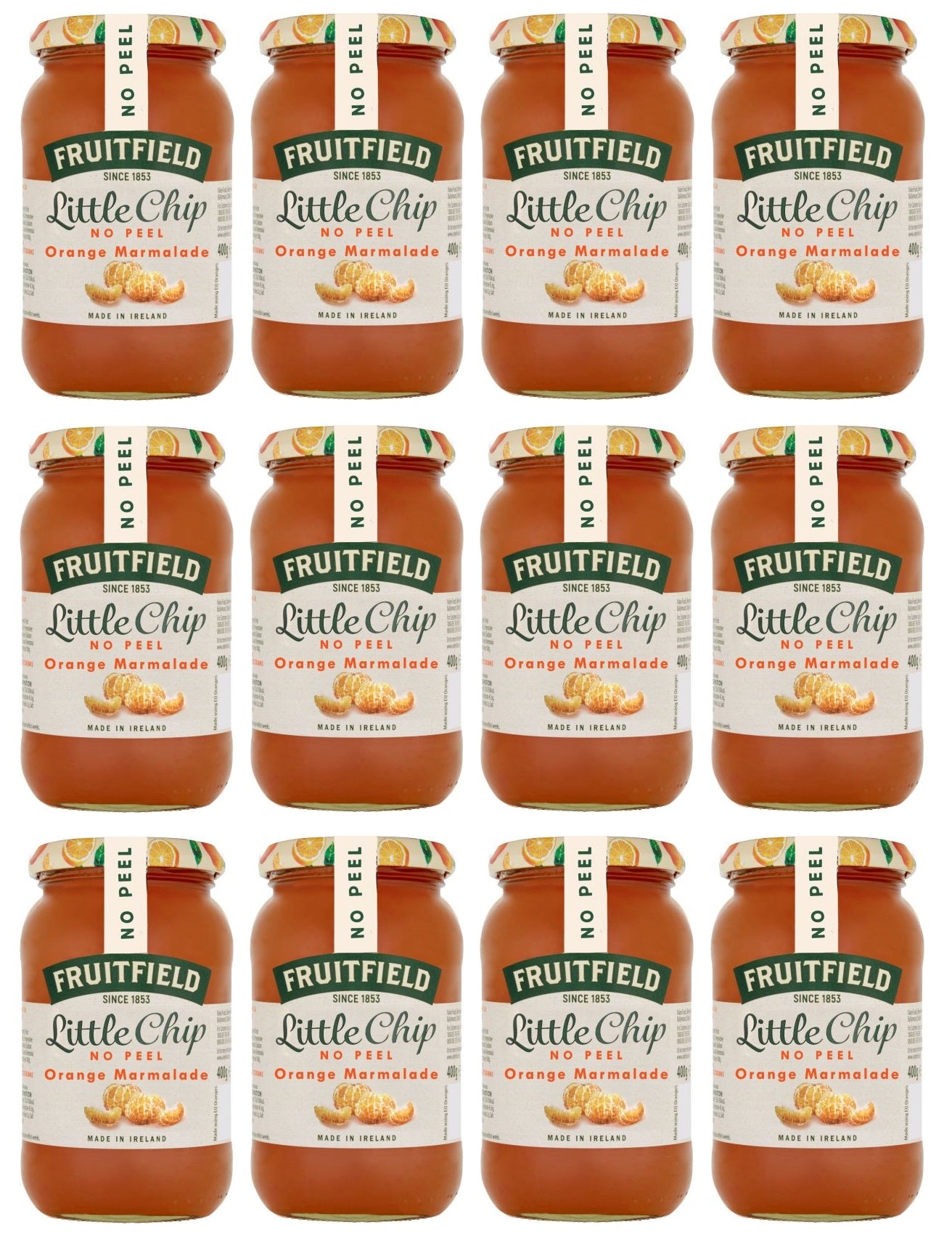 12 x Fruitfield Little Chip No Peel Orange Marmalade 454G