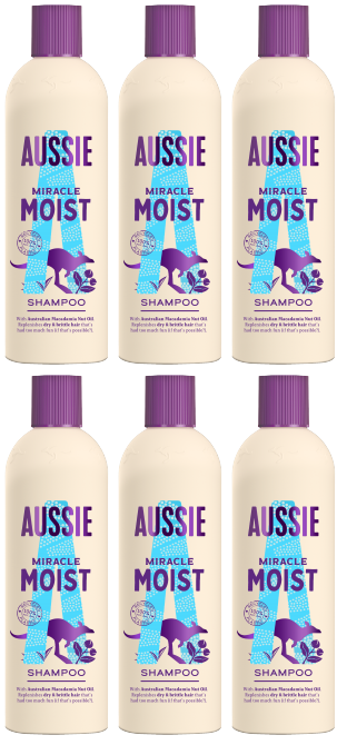 6 x Aussie Shampoo Miracle Moist  - 300ML