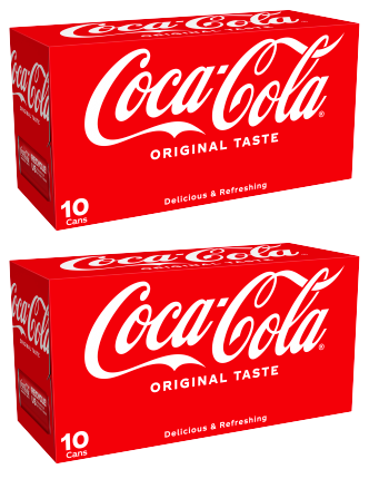 2 x Coca Cola 10 Pack Cans (Coke) 10X330Ml