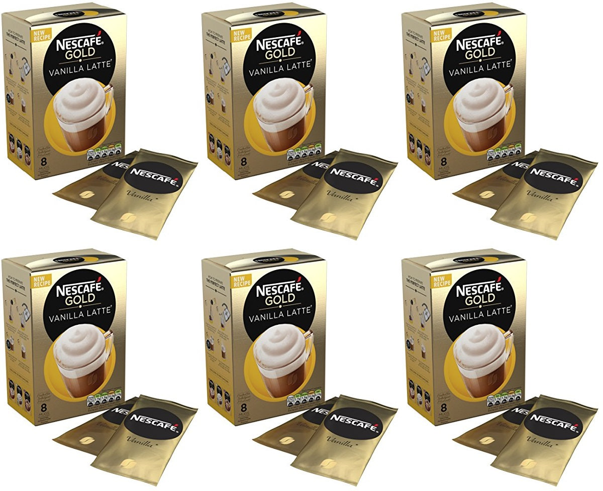 6 x Nescafé Vanilla Latte 8 X 18.5G (148G)