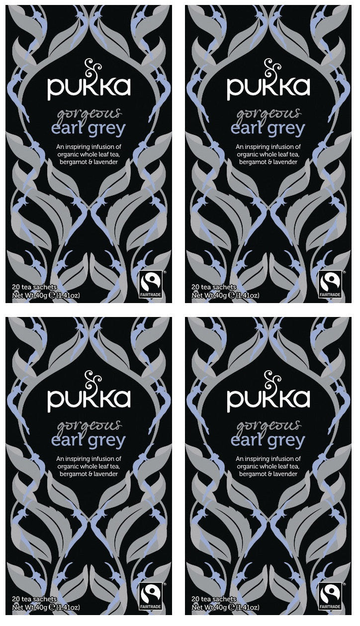 4 x Pukka 20 Organic Earl Grey Black Tea Sachets 40G