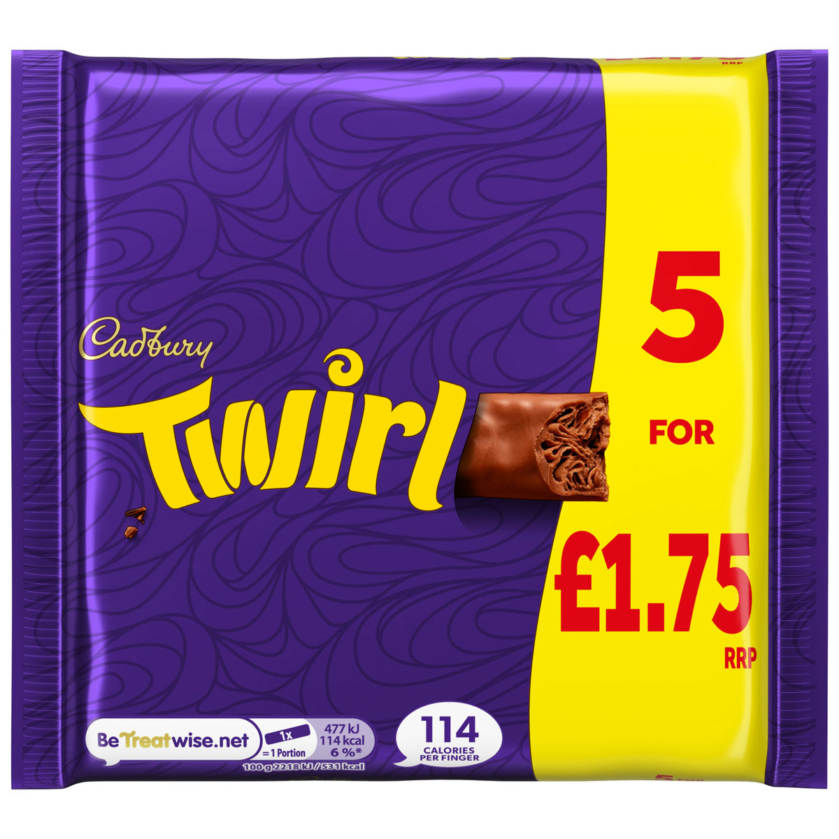 20 X Cadbury Twirl 5Pk - 107.5Gm