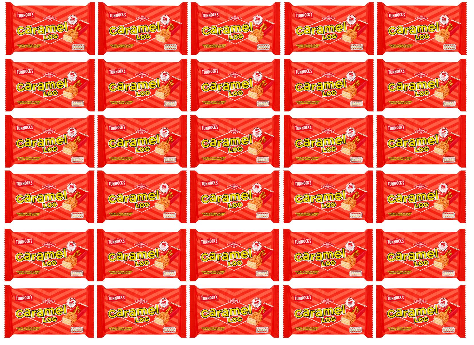 30 x Tunnocks Caramel Log (5 Pack)