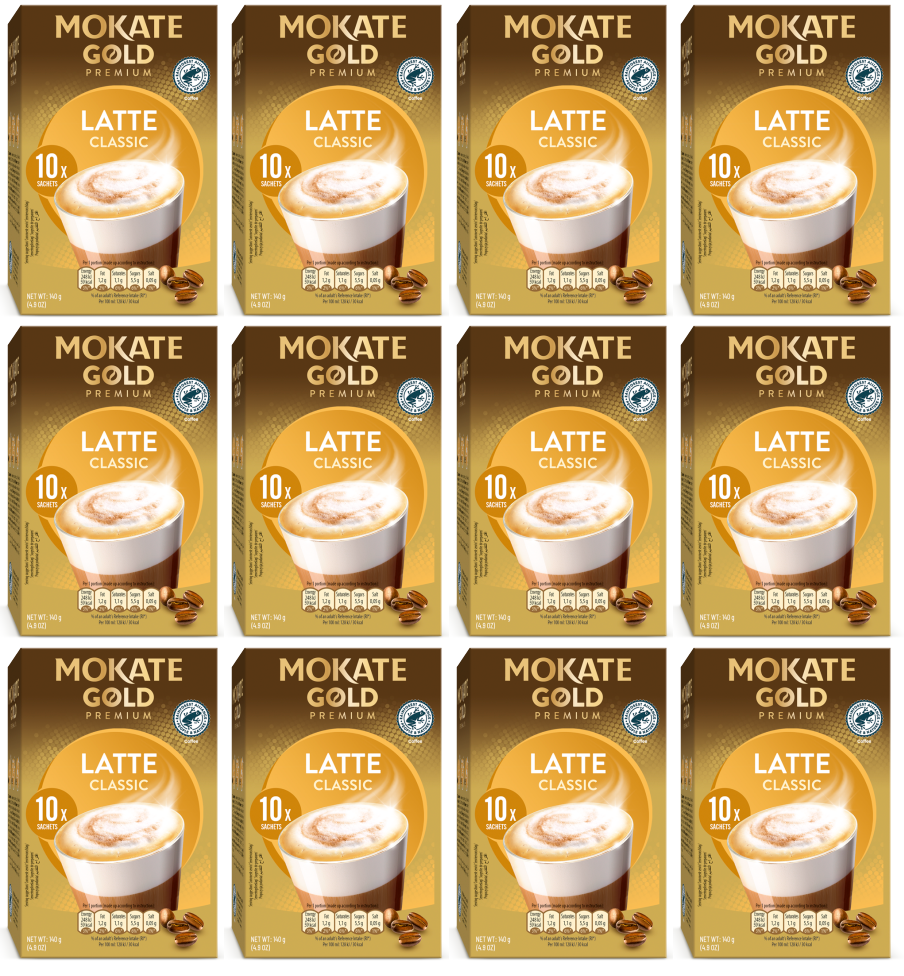 12 x Mokate Gold Latte 10 Sachets  - 140GM