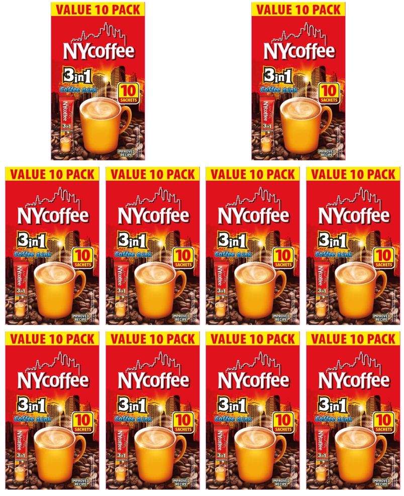 10 x Ny Coffee 3in1 Coffee 10 Sachets  - 10PK