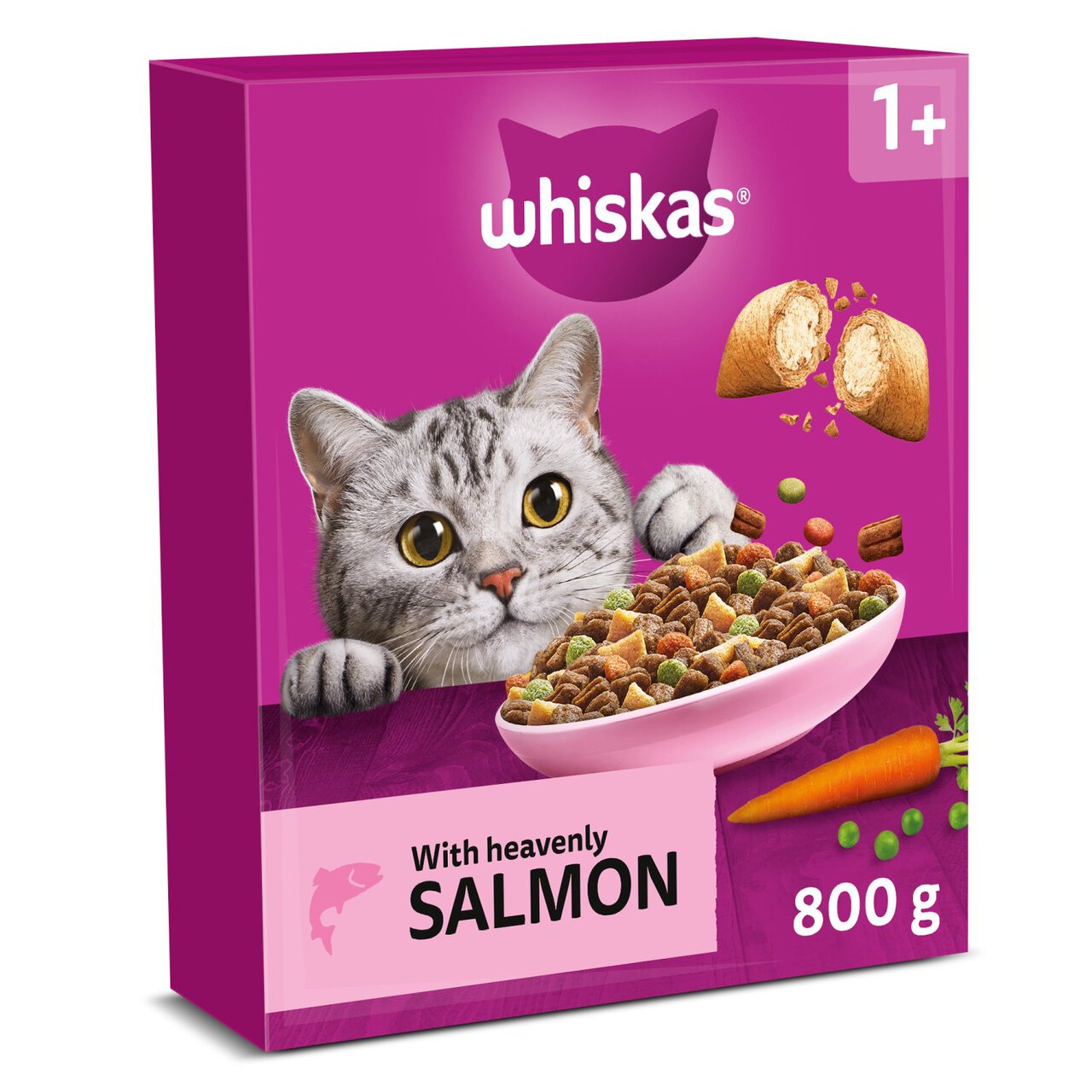 5 X Whiskas Cat 1+ Complete Salmon - 800Gm