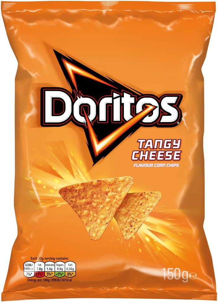 12 x Doritos Tangy Cheese Large Bag 140Gm