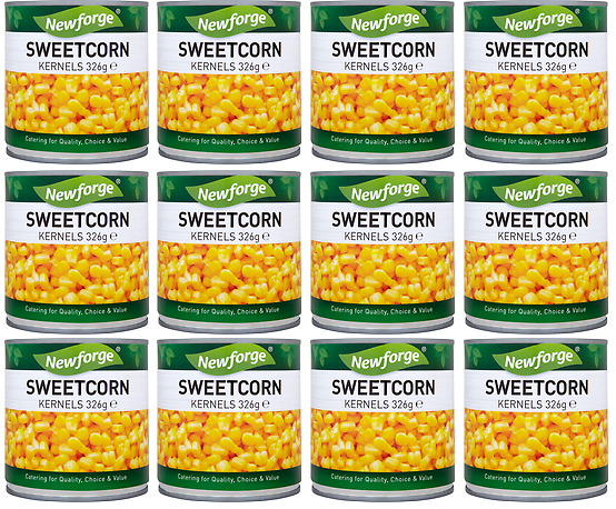 12 x Newforge Sweetcorn Kernels 326G