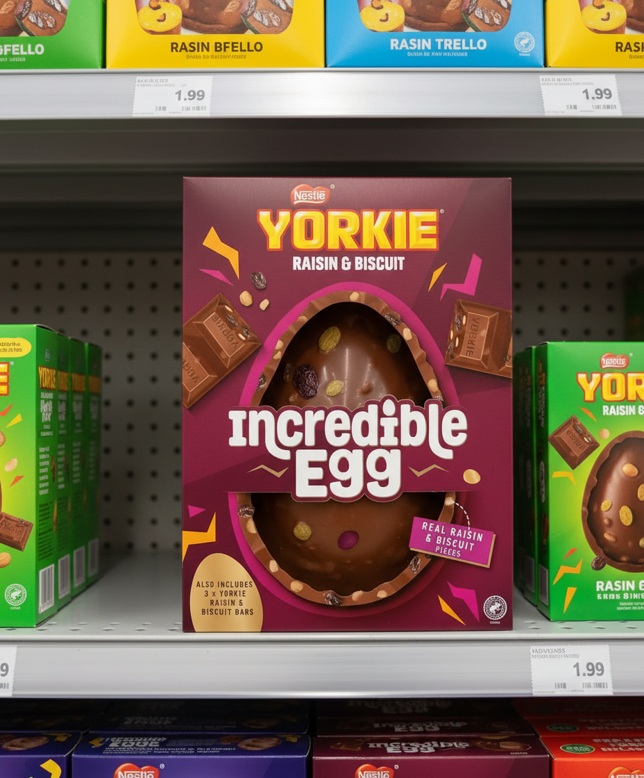 4 x Yorkie Raisin & Biscuit Giant Egg Incredible - 522GM