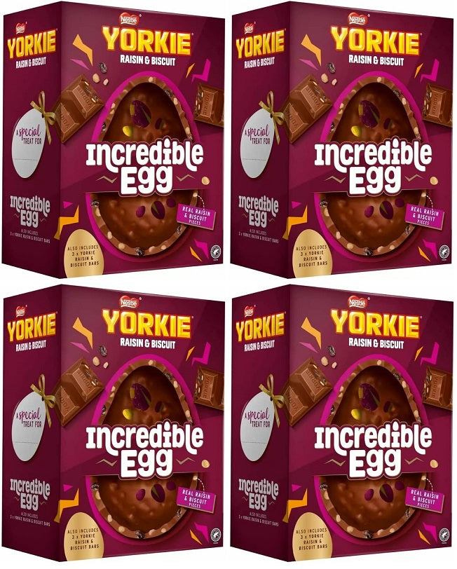 4 x Yorkie Raisin & Biscuit Giant Egg Incredible - 522GM