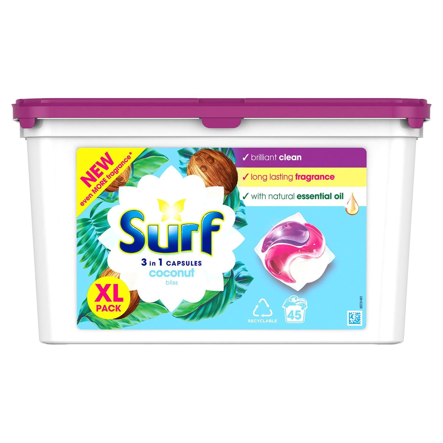 3 x Surf Capsules Coconut - 45 PACK
