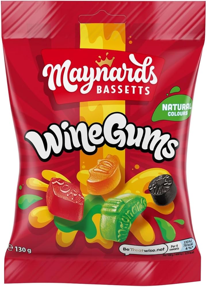 10 x Maynards Bassetts Wine Gums Sweets Bag 130G