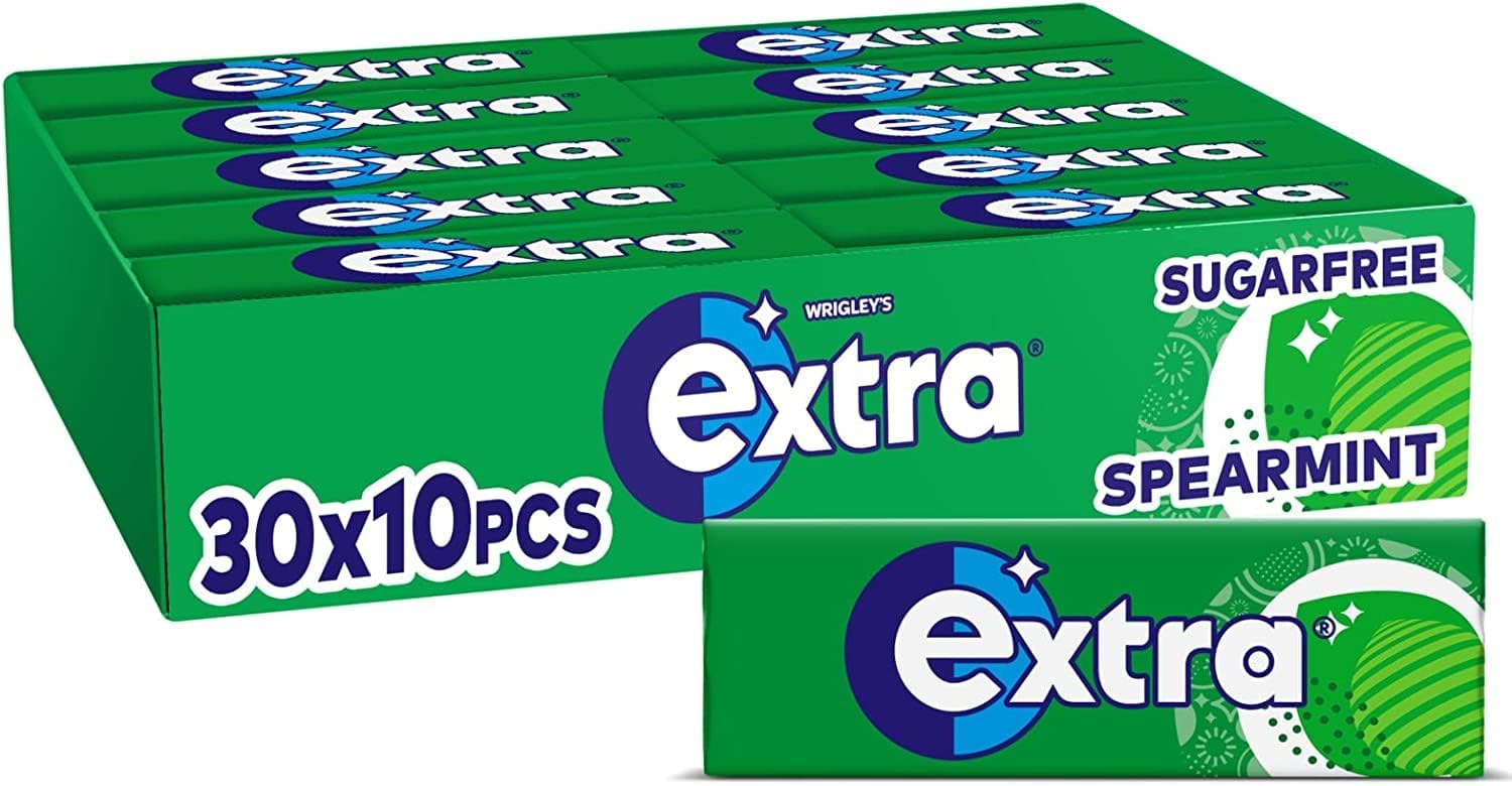 30 x Extra Spearmint Sugarfree Chewing Gum 10 Pieces