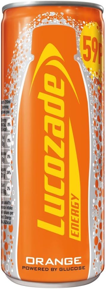 24 x Lucozade Energy Orange Can - 250ML