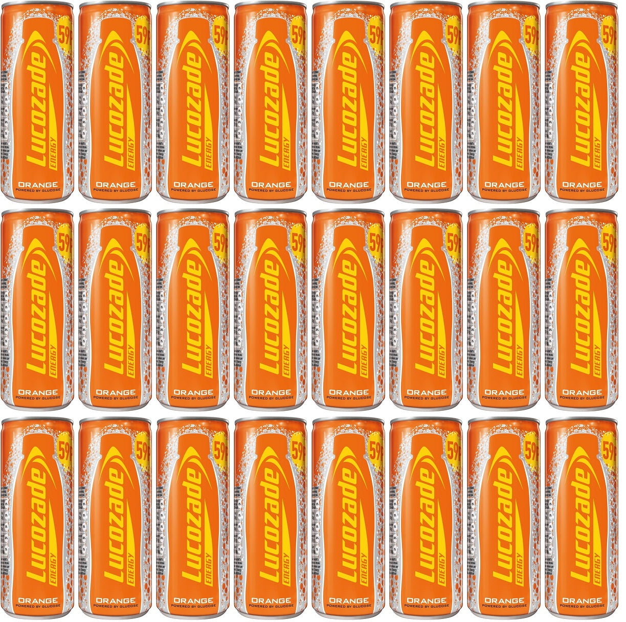 24 x Lucozade Energy Orange Can - 250ML