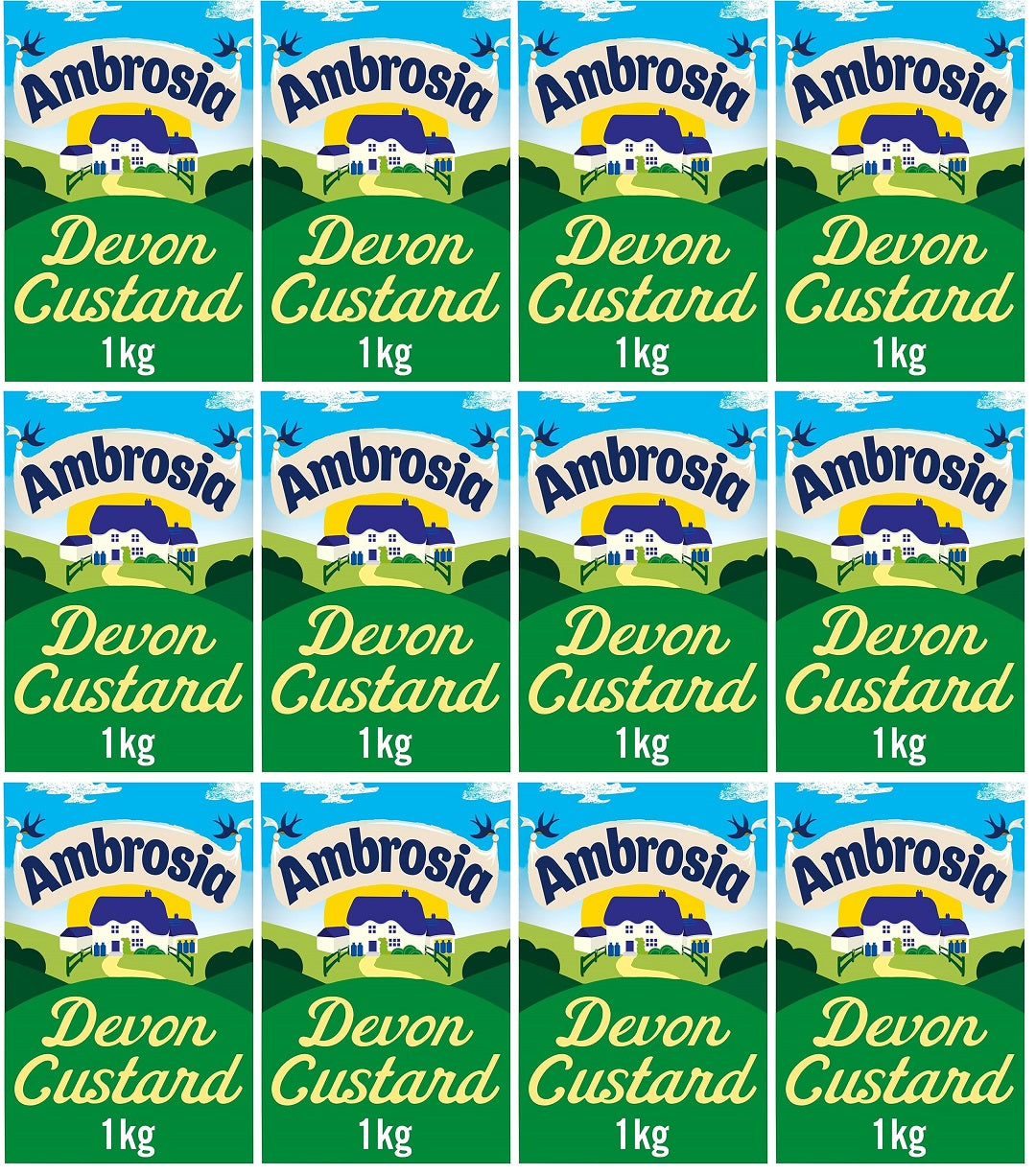12 x Ambrosia Devon Custard  - 1KG
