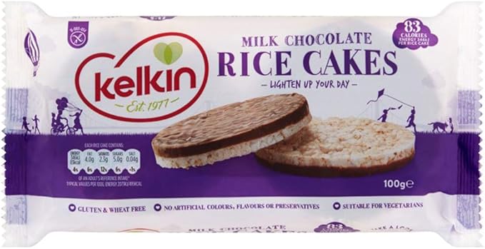 12 x Kelkin Milk Chocolate Rice Cakes 100G