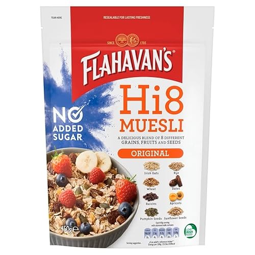 6 x Flahavan's Hi8 Muesli Original 450G