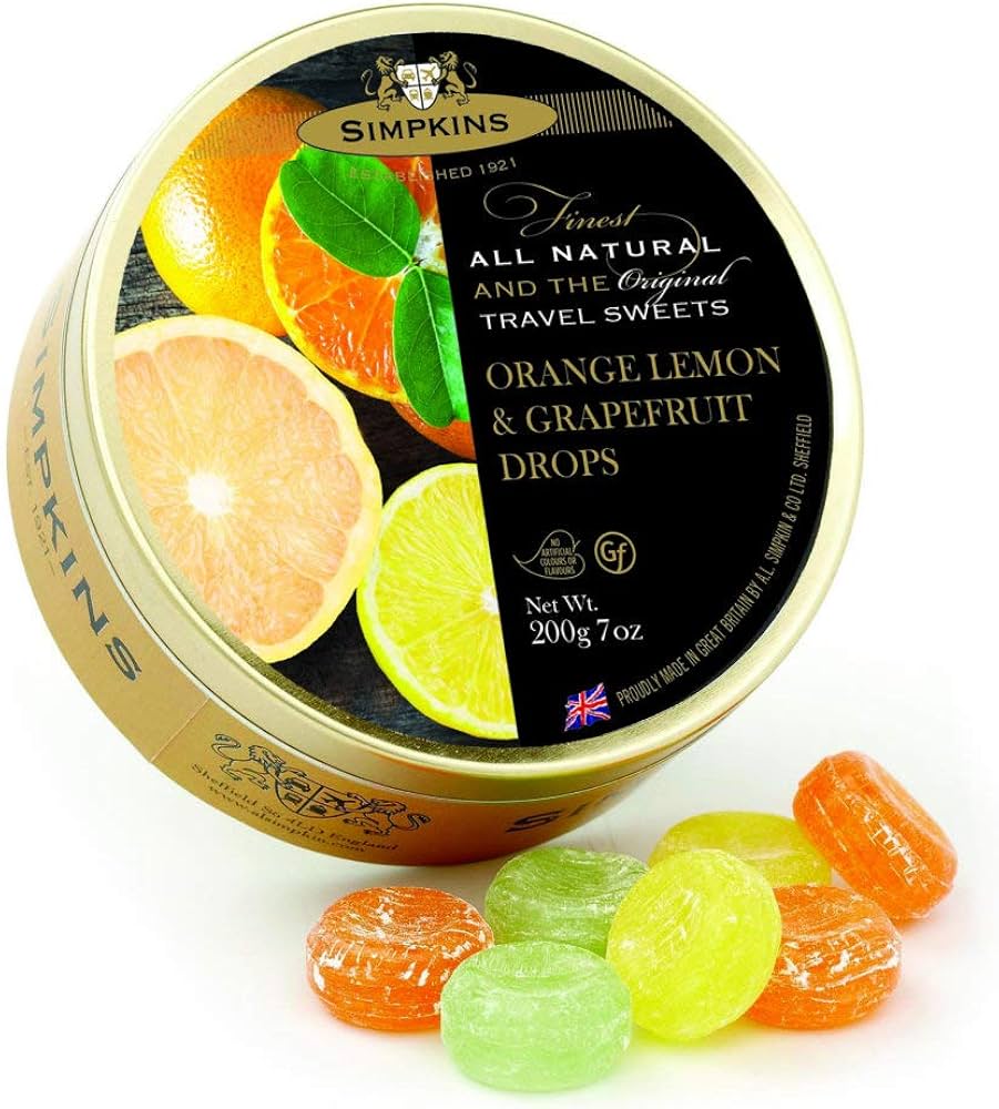 6 x Simpkins Orange Lemon & Grapefruit Drops - 200g