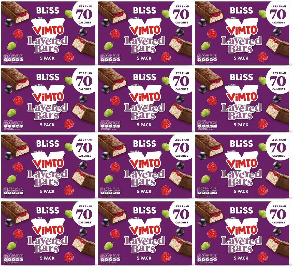 12 X Bliss Vimto Layered Bars 5Pk - 5 X 20G