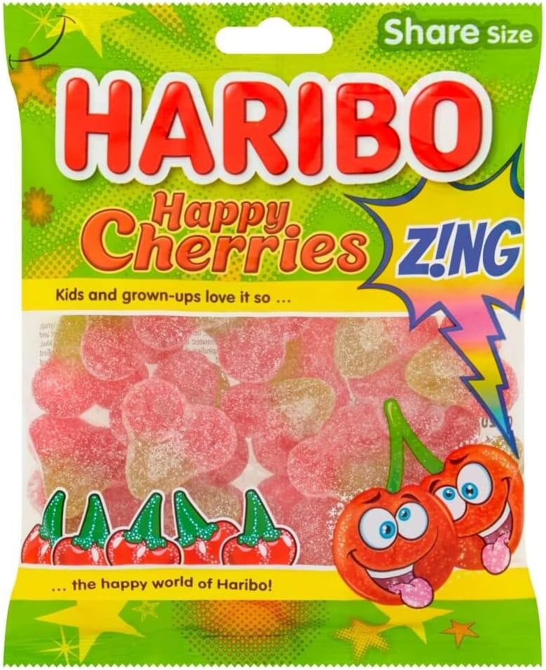 12 x Haribo Happy Cherries Zing  - 160GM