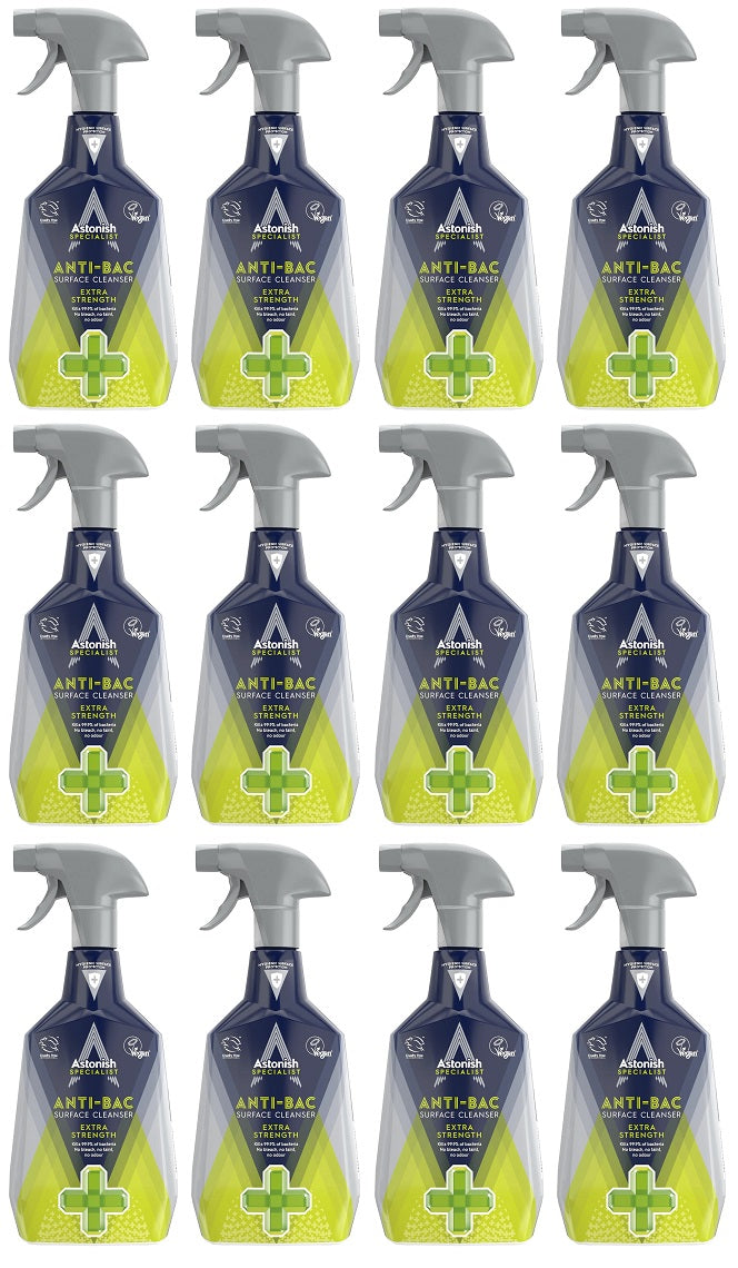 12 X Astonish Specialist Surface Cleanser Anti Bac - 750Ml