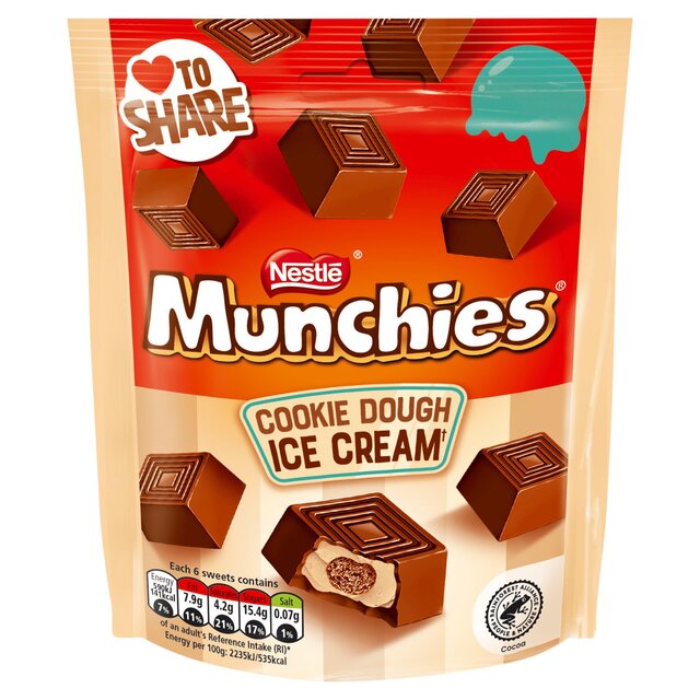 8 x Munchies Cookie Dough Ice Cream Pouch Bag - 97GM