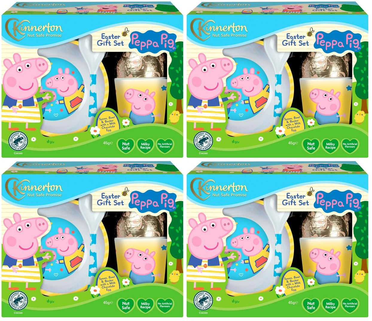 4 x Kinnerton Peppa Pig Meal Set Easter Egg Gift Set - 45GM