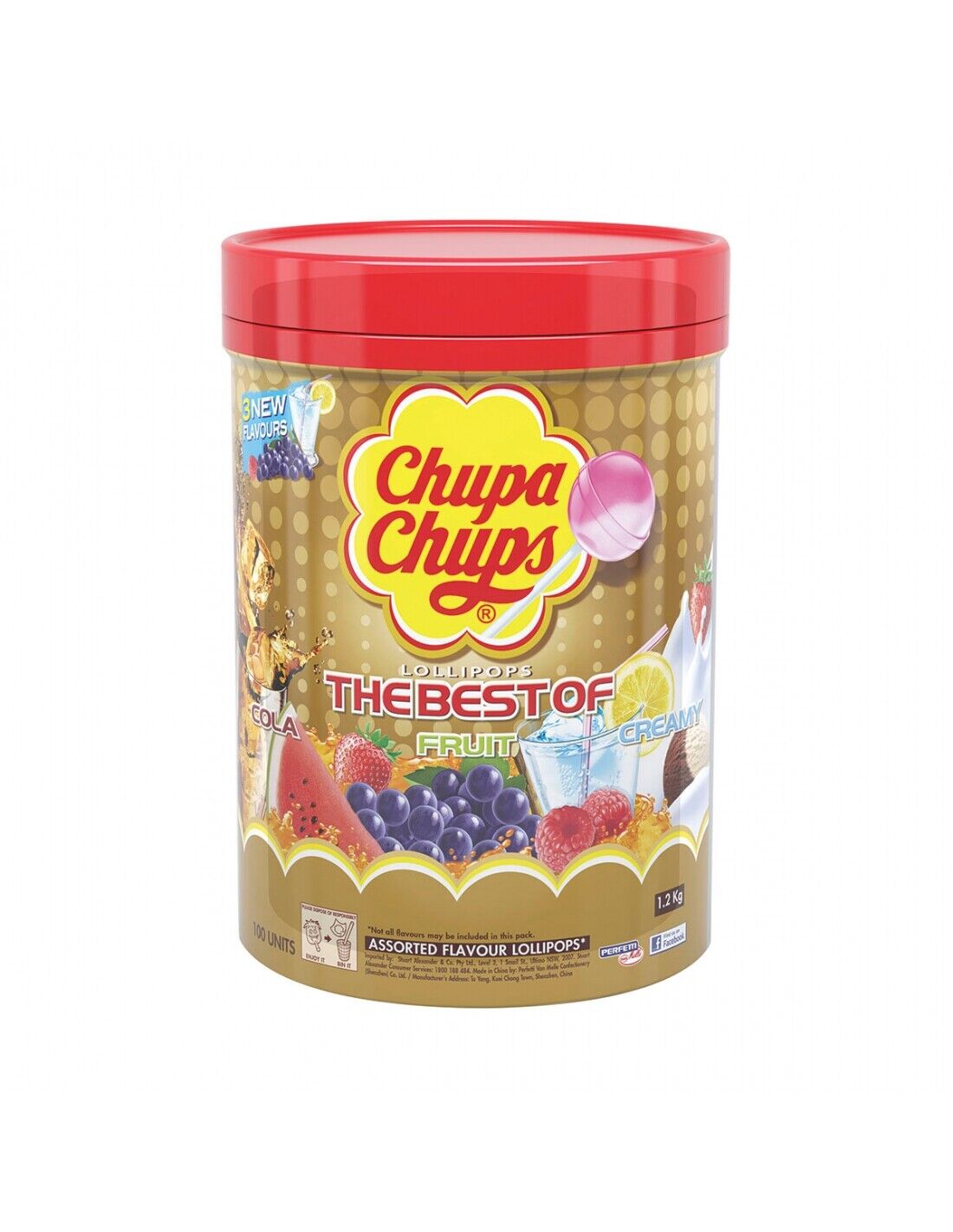 200 x Chupa Chups 50 Assorted Flavour Lollipops 600G