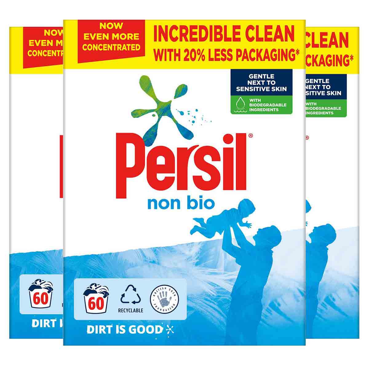 Persil  Washing Powder Xl Family Pack Non Bio 3 Kg (60 Washes)