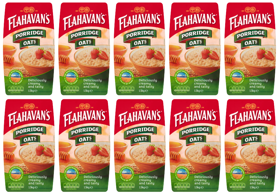 10 x Flahavans Porridge Oats 1.5Kg