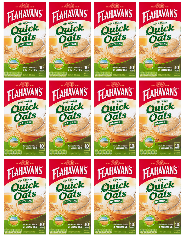 12 x Flahavans Micro.Quick Oat Sachet 10 - 350Gm