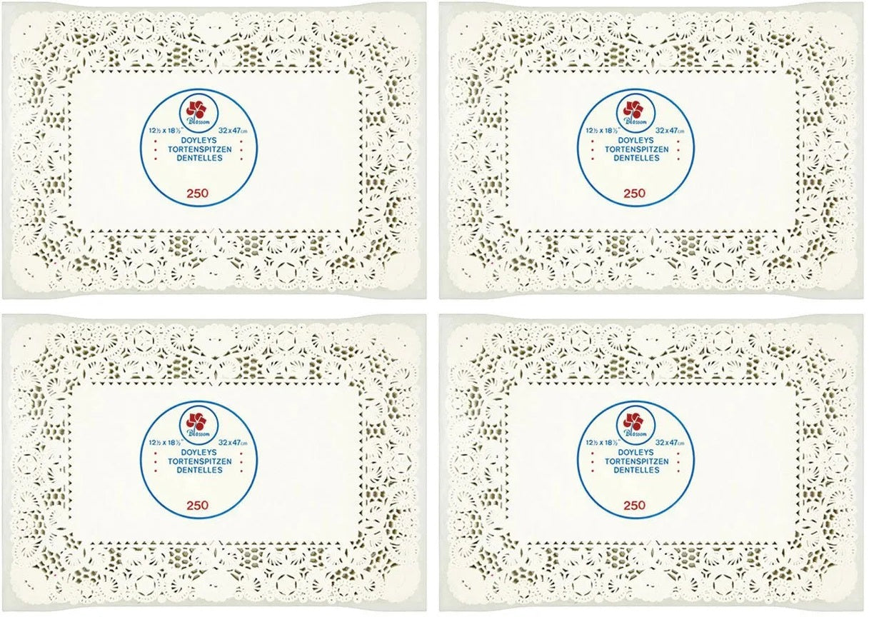 4 x Doylies White 10X14.5 Inches