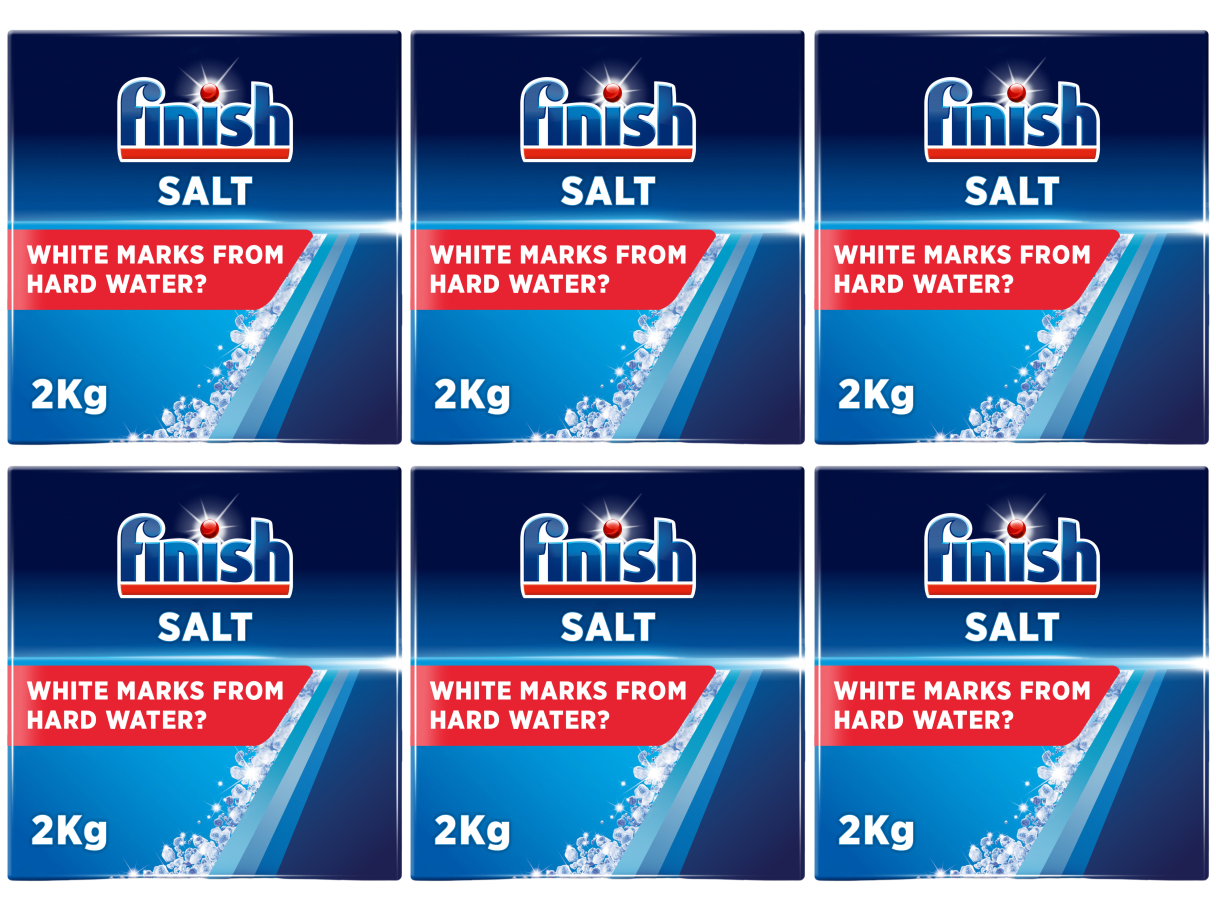 6 x Finish Dishwasher Salt 2Kg