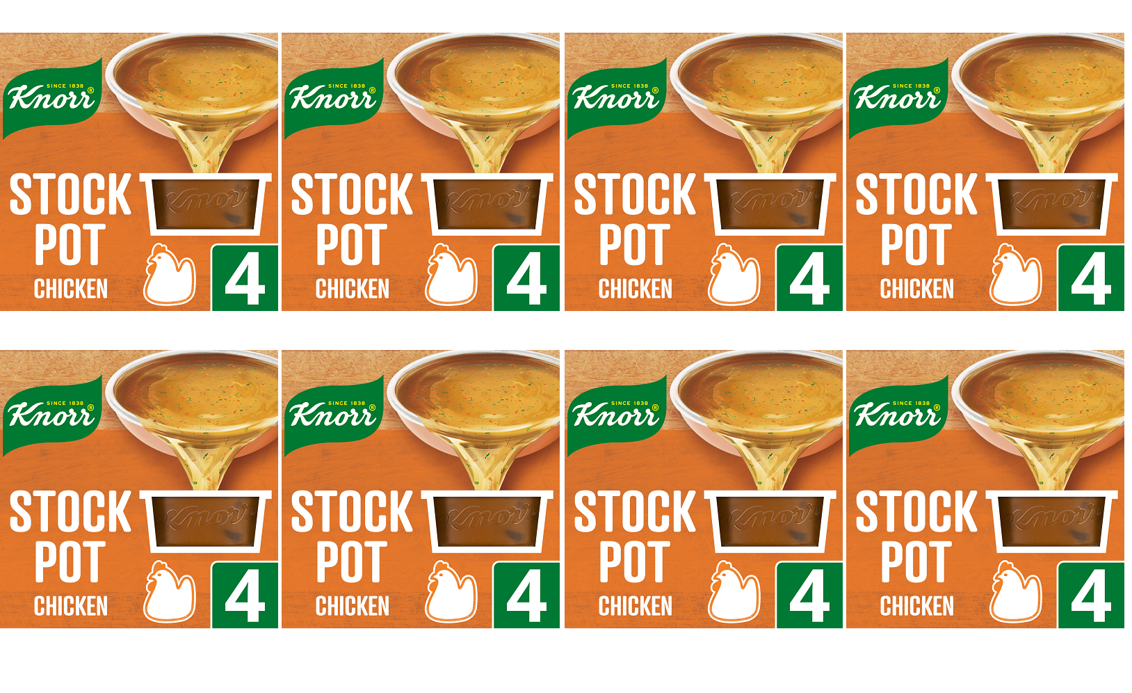 8 x Knorr  Stock Pots Chicken 4X 28 G