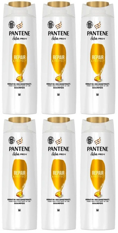 6 x Pantene Pro-V Repair & Protect Shampoo For Damaged Hair 400Ml