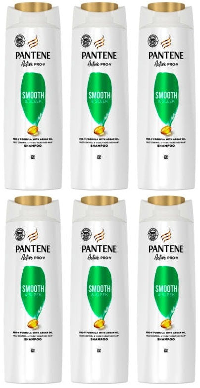 6 x Pantene Smooth & Silky Shampoo 400Ml