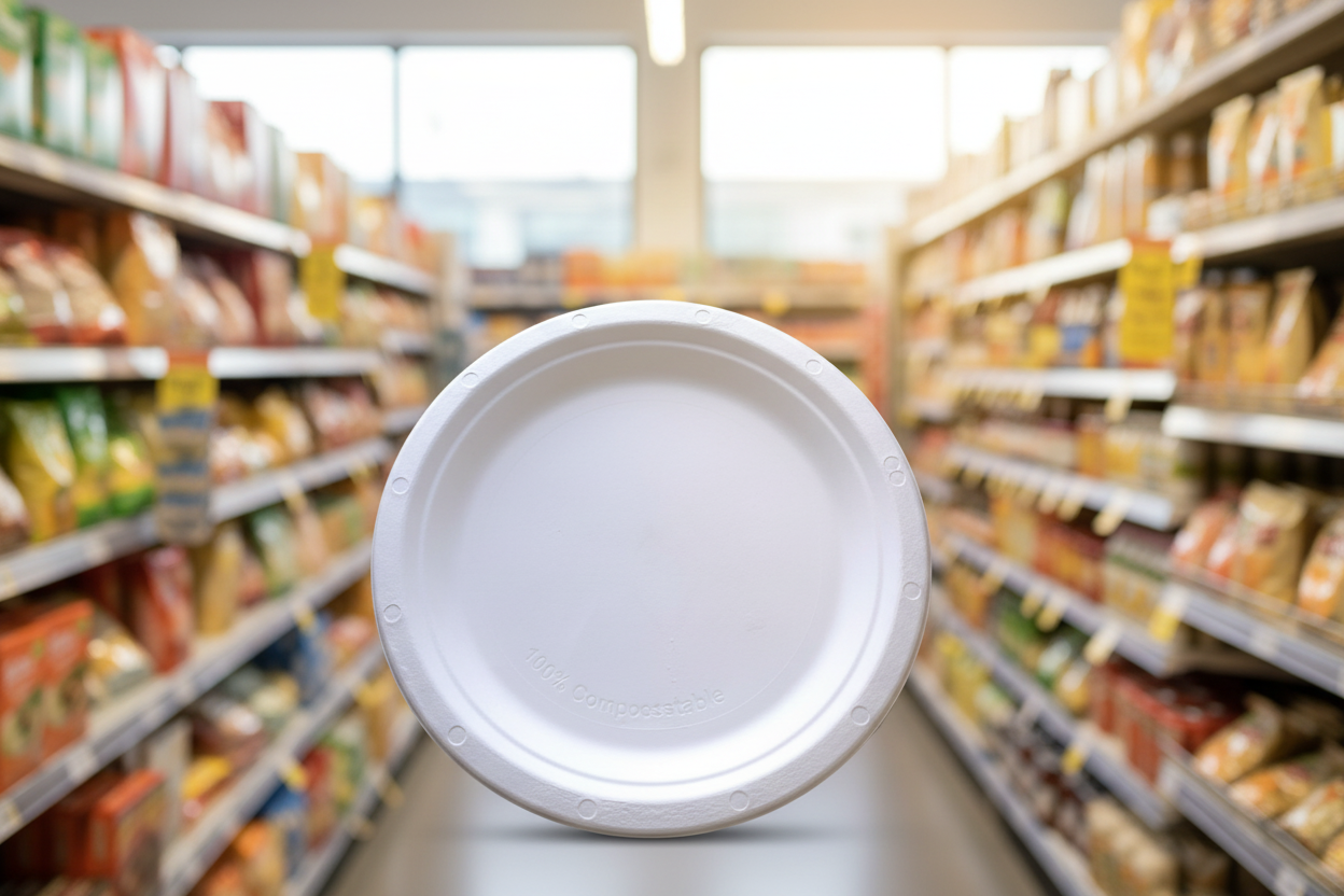 10 x Bagasse Plate Round 8.75Inch