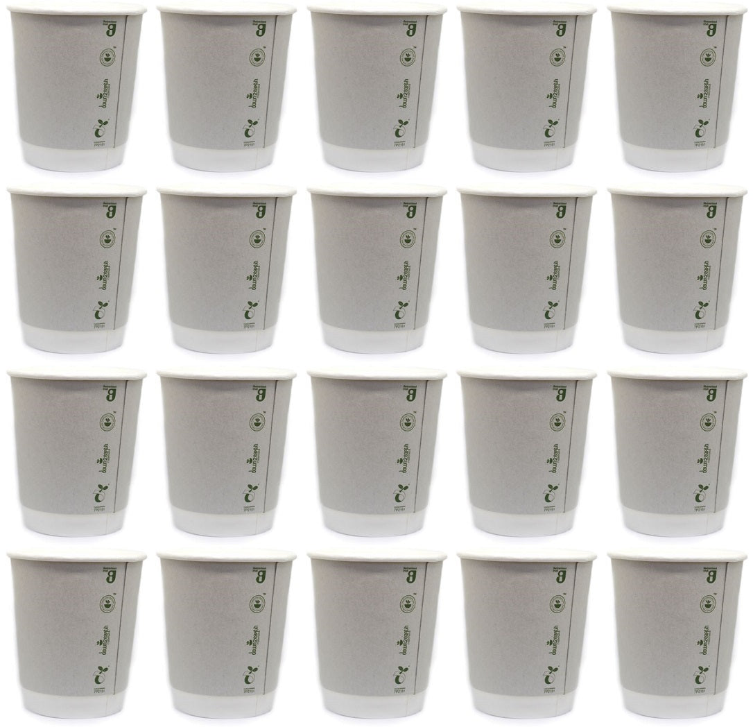 20 x D2E Cup Double Wall 8Oz White 25Pk X 20