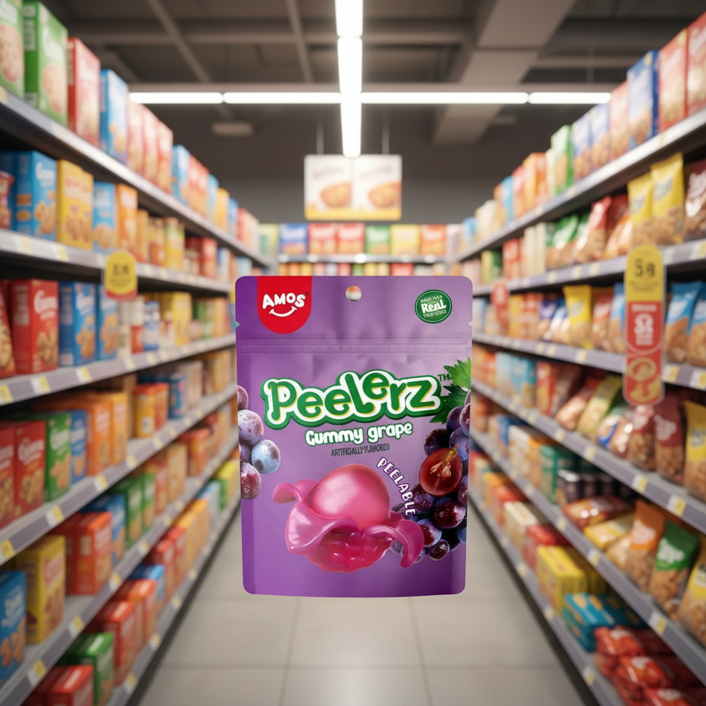 12 X Amos Peelerz Gummy Grape - 65Gm