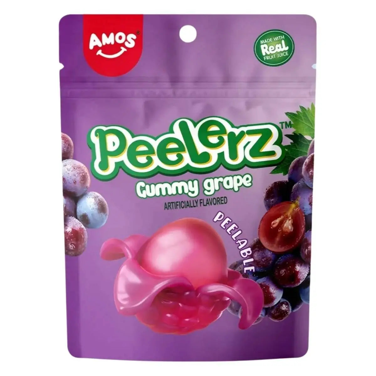 12 X Amos Peelerz Gummy Grape - 65Gm