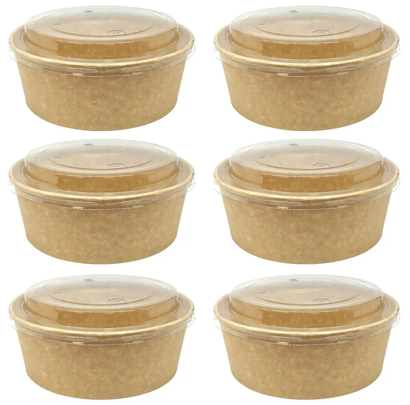 6 x Container Lid Pet For Squat Paper Bowl 50Pk X 6
