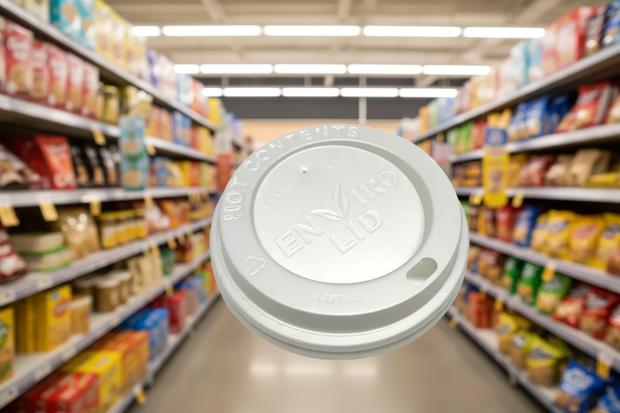10 x Compostable Coffe Cup Lids Clear 12 Oz /16Oz