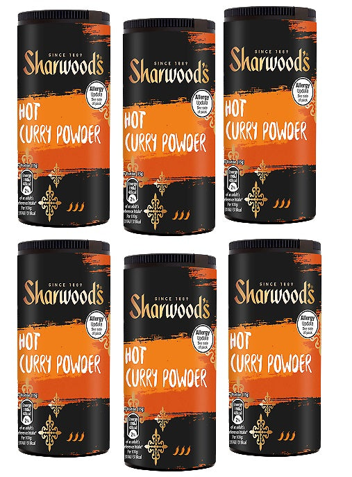 6 x Sharwoods Hot Curry Powder 102G