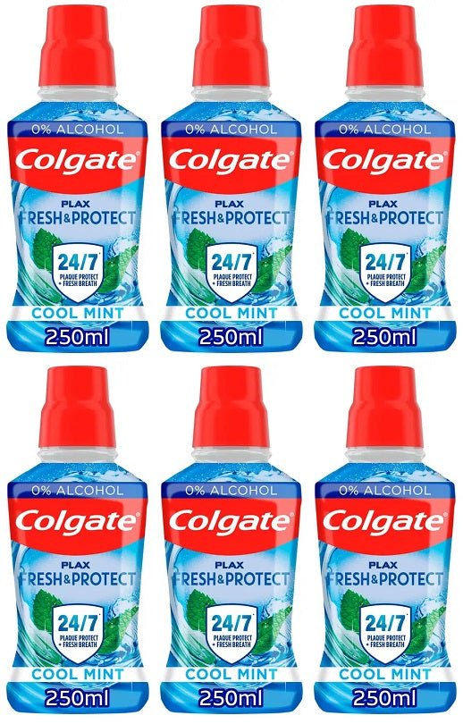 6 X Colgate Plax Cool Mint - 250Ml