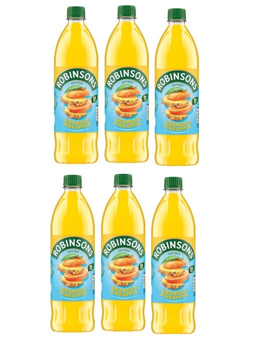 6 x Robinsons Orange & Pineapple 1L Sugar Free