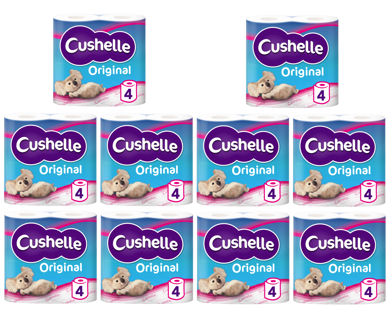 10 x Cushelle White 4 Roll